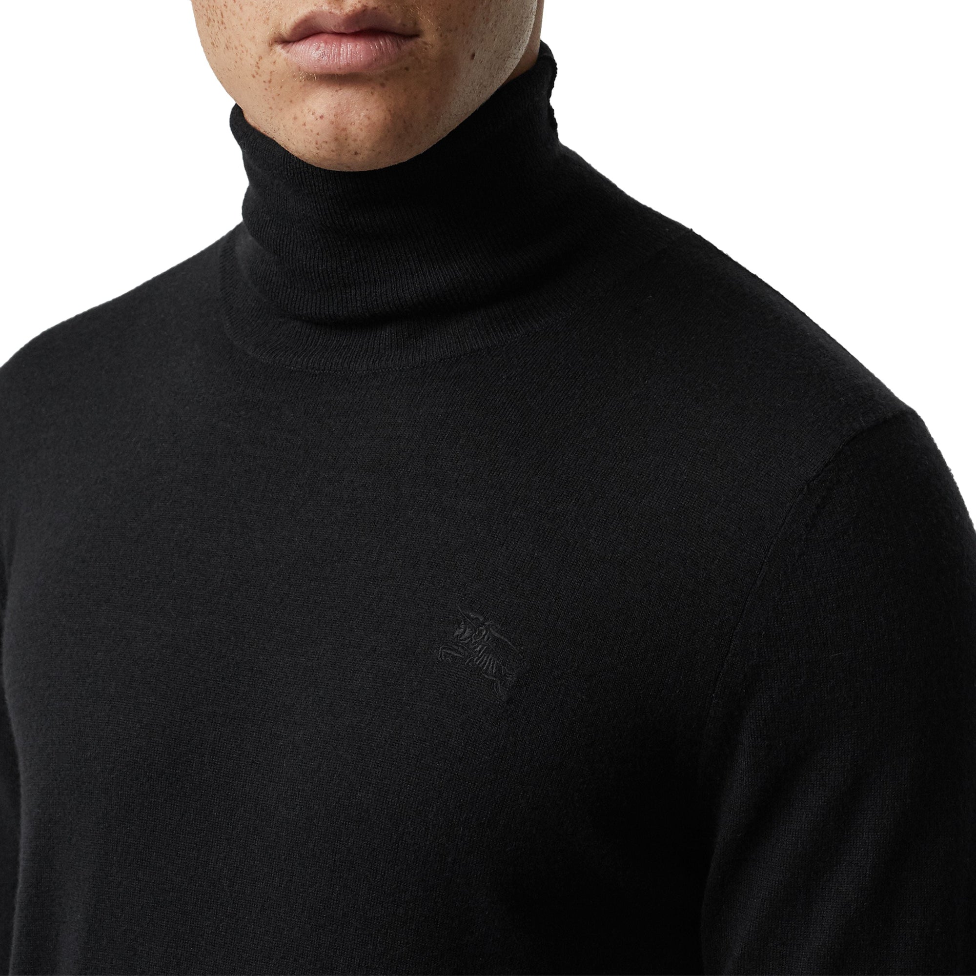BLACK Pull à col roulé en cachemire et soie