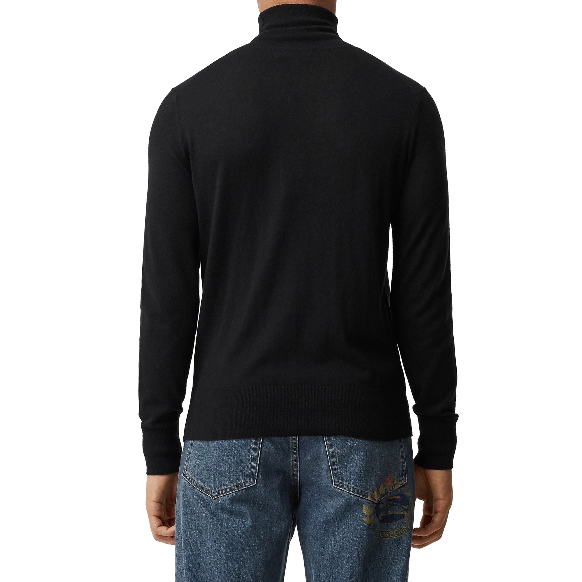 BLACK Pull à col roulé en cachemire et soie