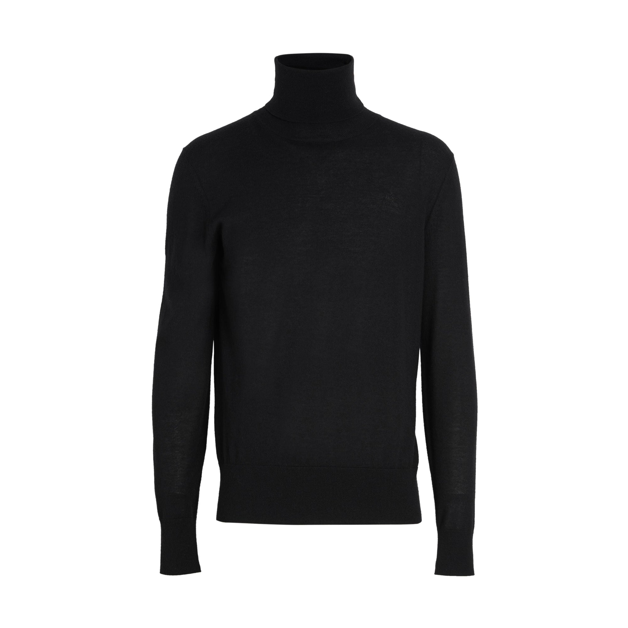 BLACK Pull à col roulé en cachemire et soie