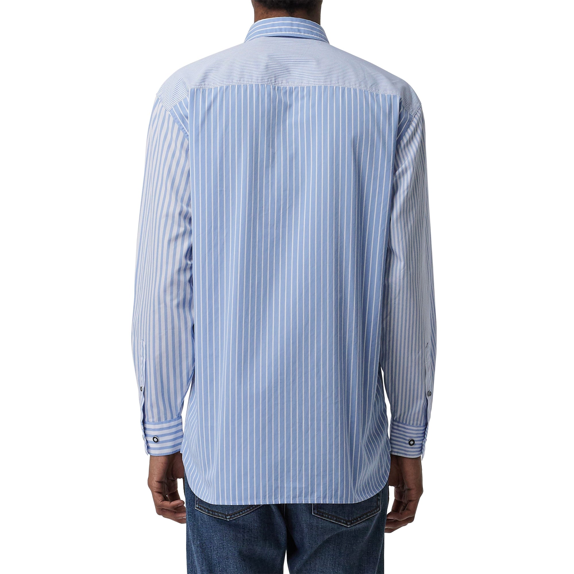 CHALK BLUE STRIPE Chemise en popeline de coton rayée