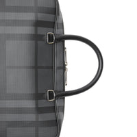 Attaché-case en cuir à motif london check - Anthracite & noir