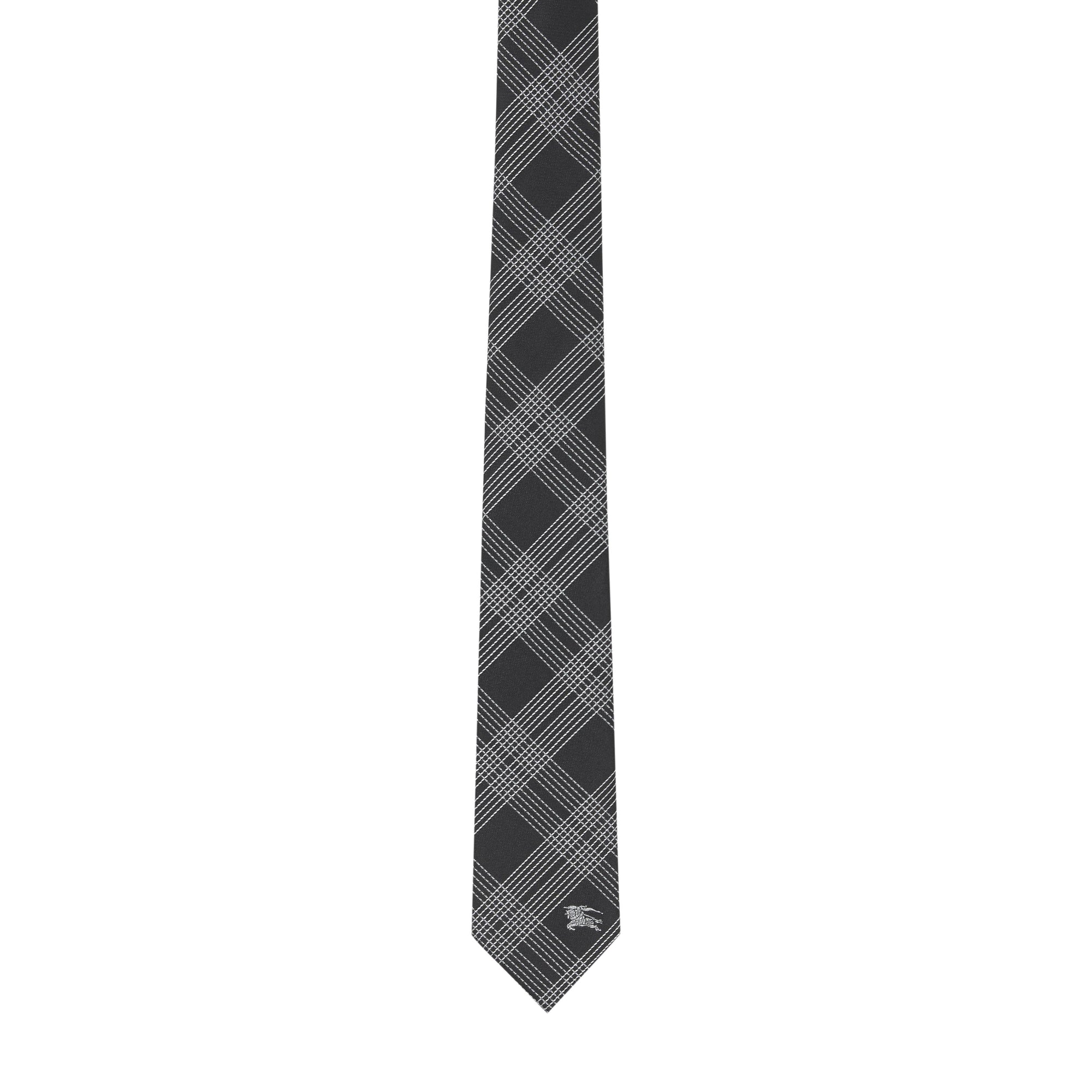 BLACK Cravate moderne en jacquard de soie à motif check