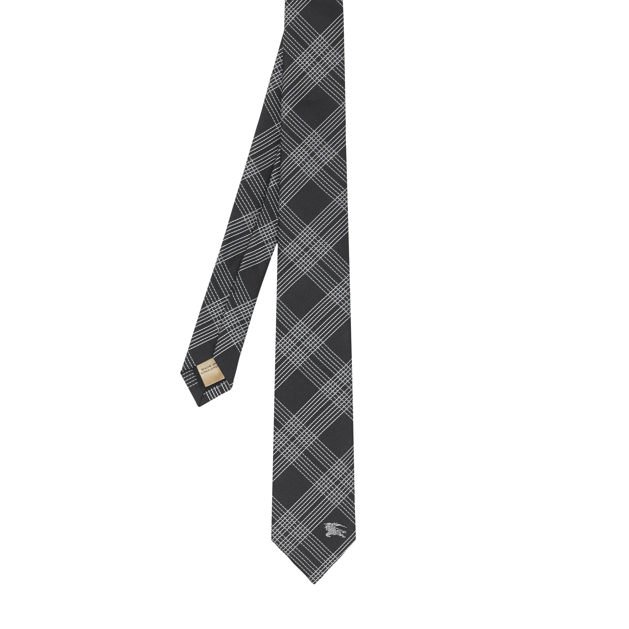 BLACK Cravate moderne en jacquard de soie à motif check