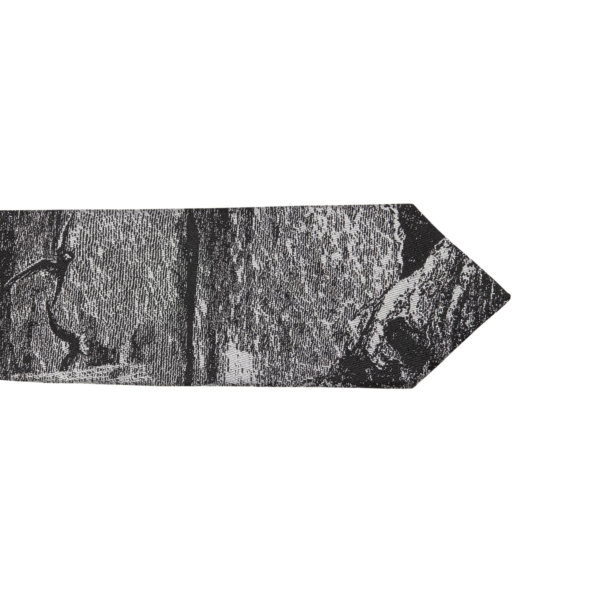 BLACK Cravate fine en jacquard de soie à imprimé littoral onirique