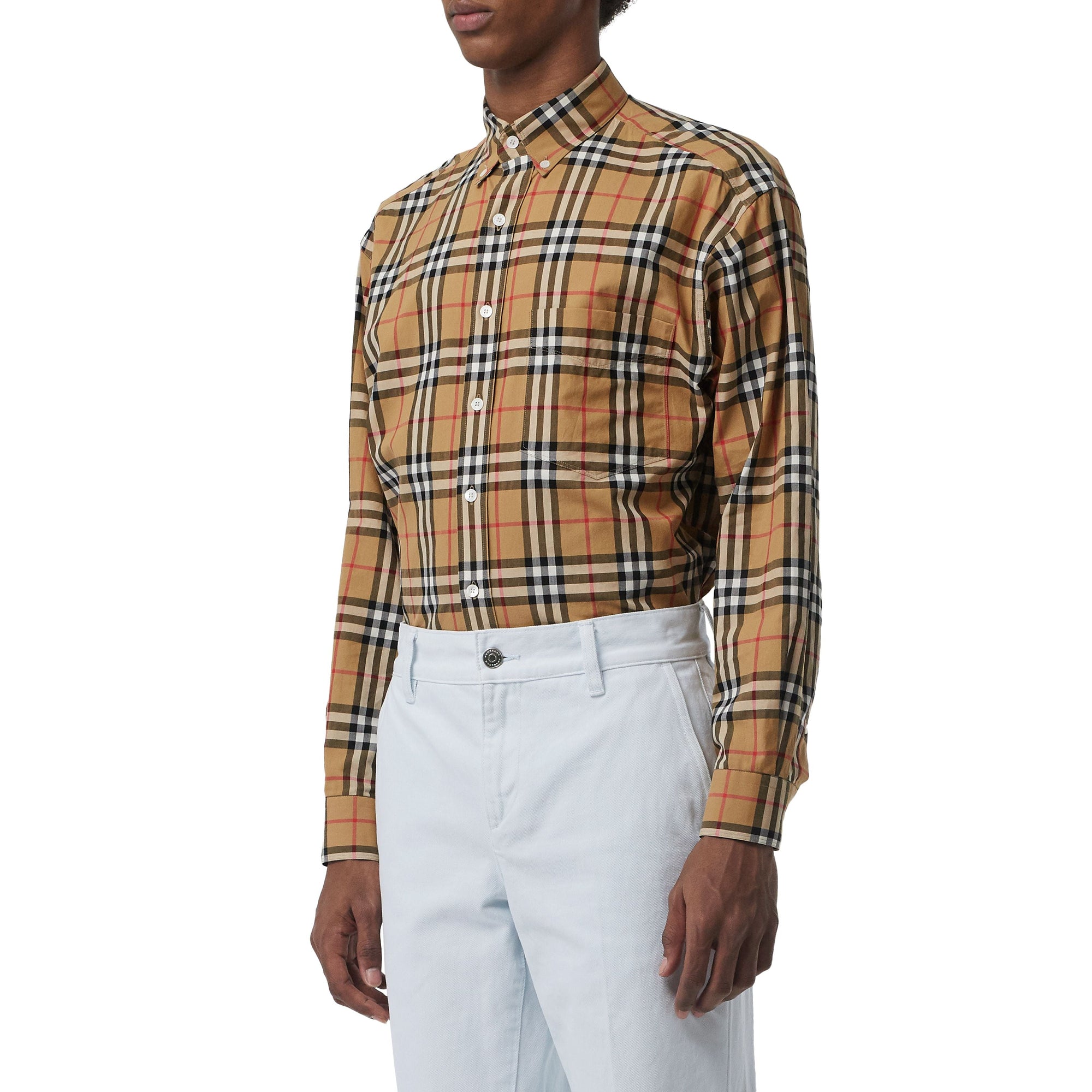 CHALK BLUE Jean casual avec écusson brodé