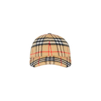 Casquette de baseball en laine à motif vintage check - Jaune antique