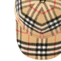 Casquette de baseball en laine à motif vintage check - Jaune antique