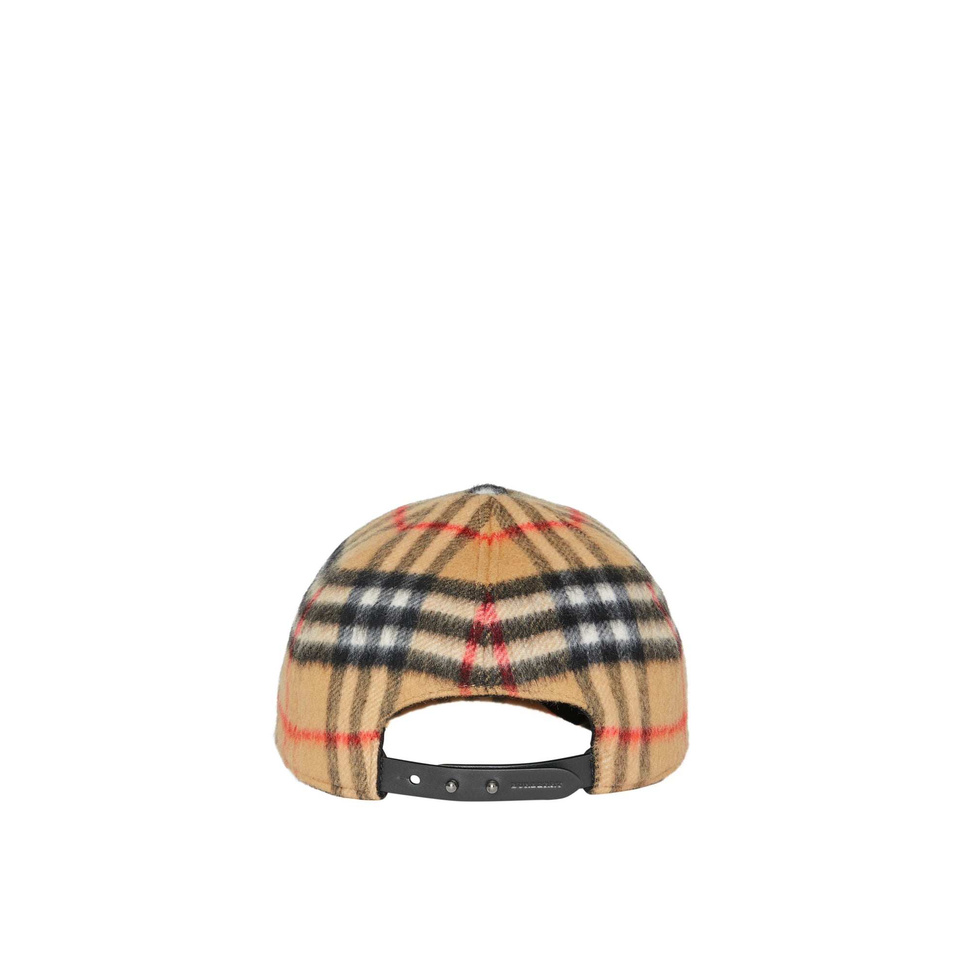 Casquette de baseball en laine à motif vintage check - Jaune antique