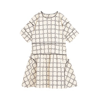 STONE Robe en coton avec imprimé floral et passepoil