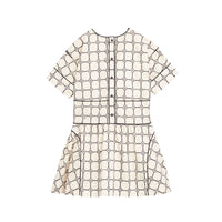 STONE Robe en coton avec imprimé floral et passepoil