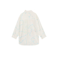 WHITE Chemise en coton et lin avec imprimé parapluie