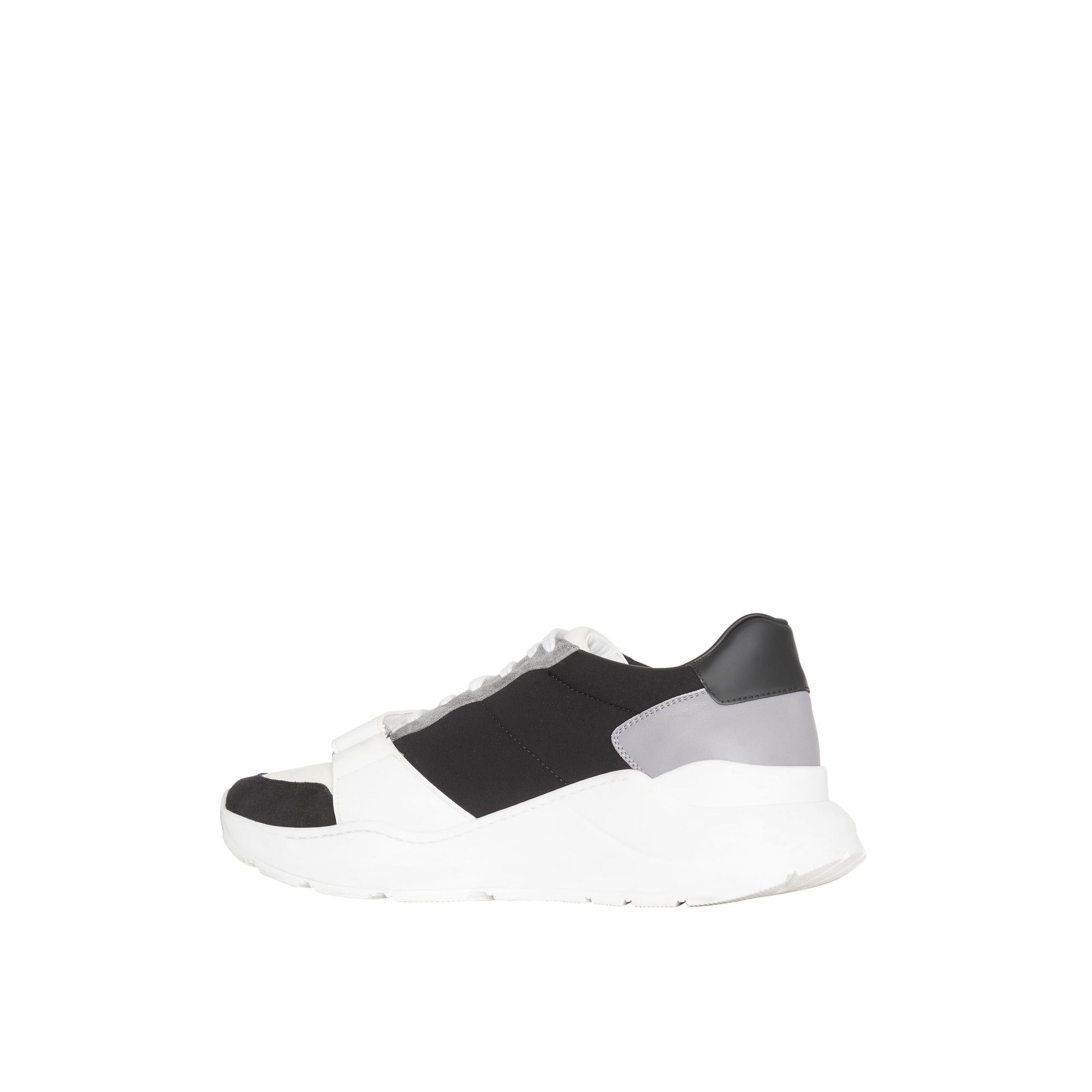 BLACK Sneakers en cuir velours, néoprène et cuir