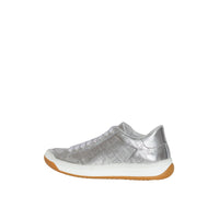 SILVER GREY Sneakers en cuir métallisé avec logo perforé