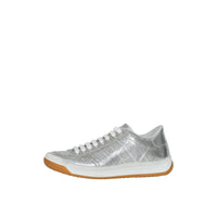 SILVER GREY Sneakers en cuir métallisé avec logo perforé