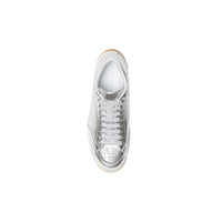 SILVER GREY Sneakers en cuir métallisé avec logo perforé