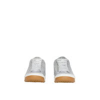 SILVER GREY Sneakers en cuir métallisé avec logo perforé
