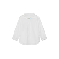 Chemise oxford en coton à détails check - Blanc