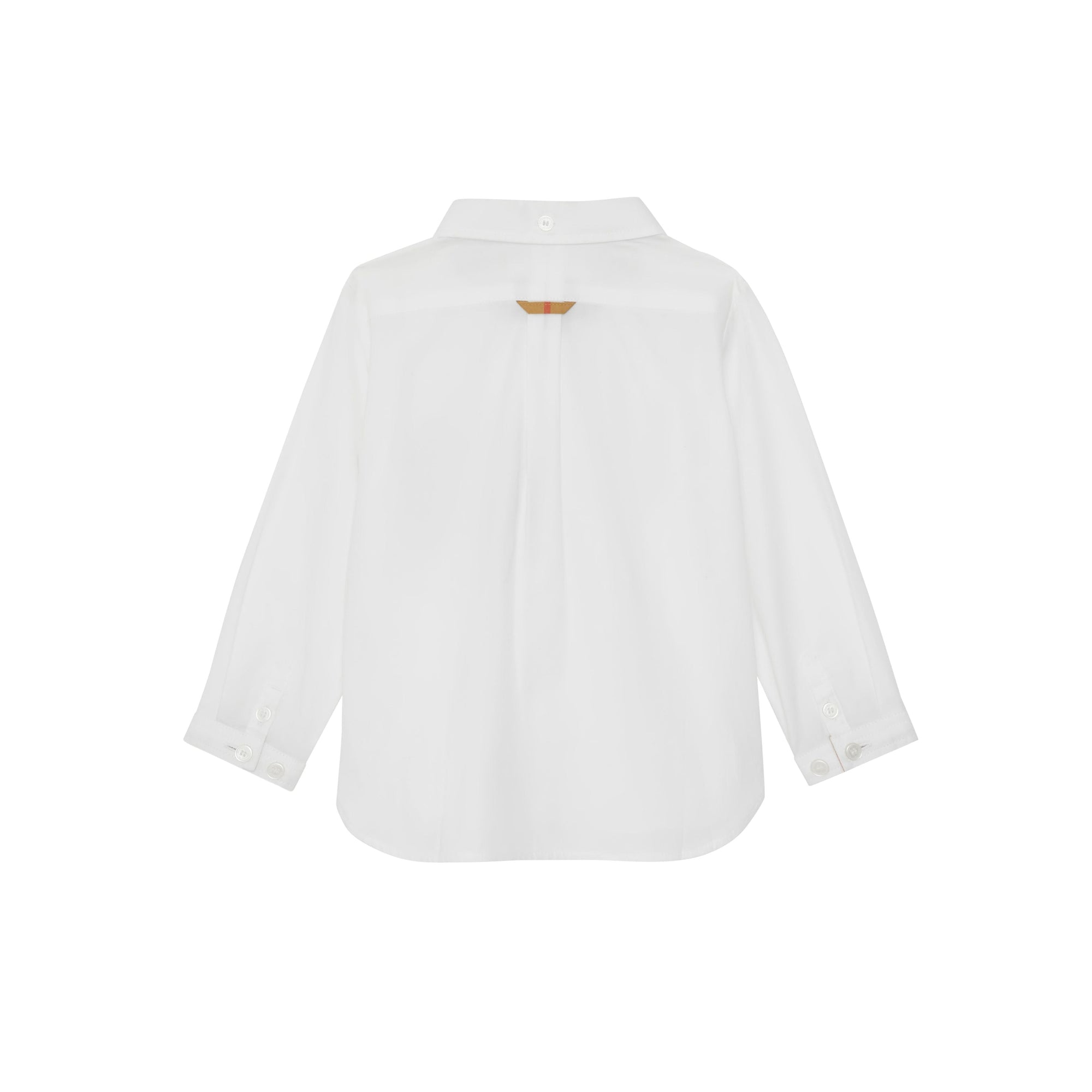 Chemise oxford en coton à détails check - Blanc