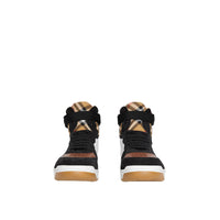 OPTIC WHITE/CAMEL Sneakers montantes en cuir et cuir velours