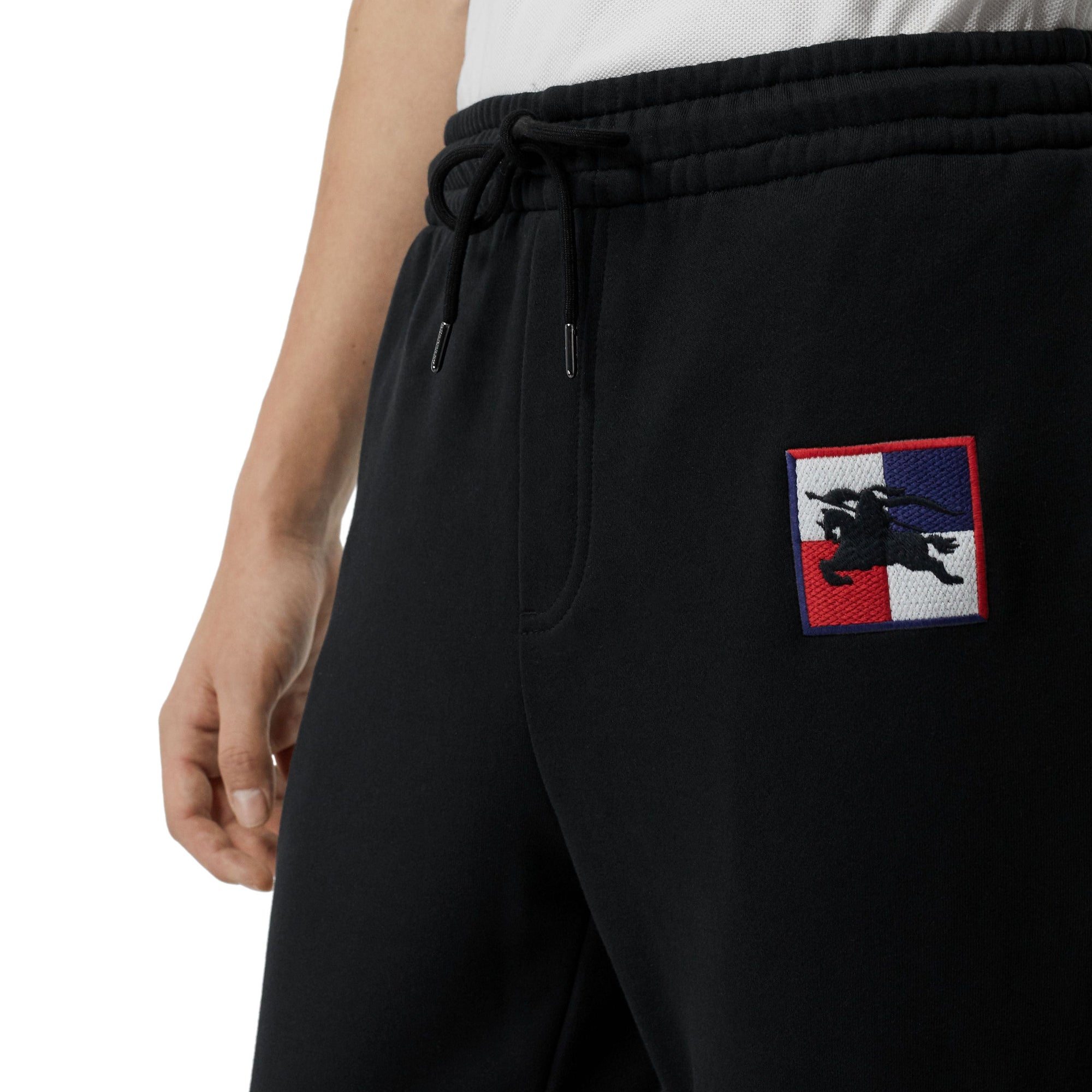 BLACK Pantalon de survêtement en coton avec emblème du Cavalier à damier