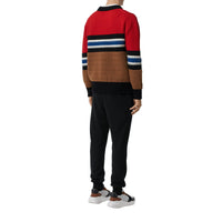 BLACK Pantalon de survêtement en coton avec emblème du Cavalier à damier