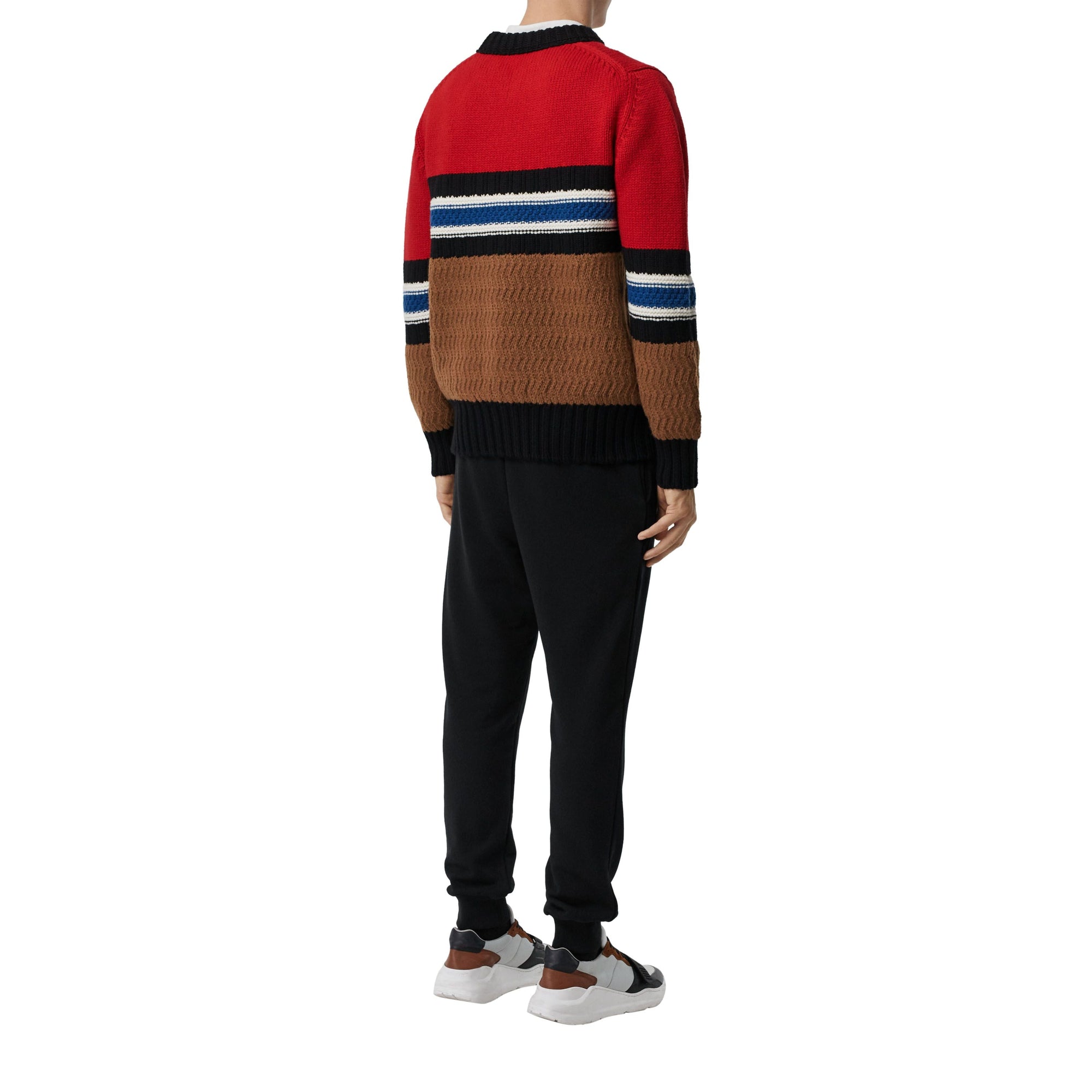 BLACK Pantalon de survêtement en coton avec emblème du Cavalier à damier