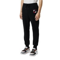 BLACK Pantalon de survêtement en coton avec emblème du Cavalier à damier