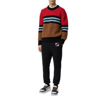 BLACK Pantalon de survêtement en coton avec emblème du Cavalier à damier