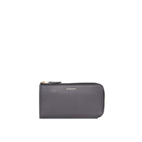 CHARCOAL GREY Portefeuille zippé avec porte-monnaie en cuir bicolore