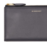 CHARCOAL GREY Portefeuille zippé avec porte-monnaie en cuir bicolore