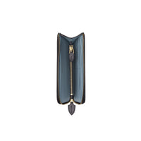 CHARCOAL GREY Portefeuille zippé avec porte-monnaie en cuir bicolore