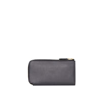 CHARCOAL GREY Portefeuille zippé avec porte-monnaie en cuir bicolore