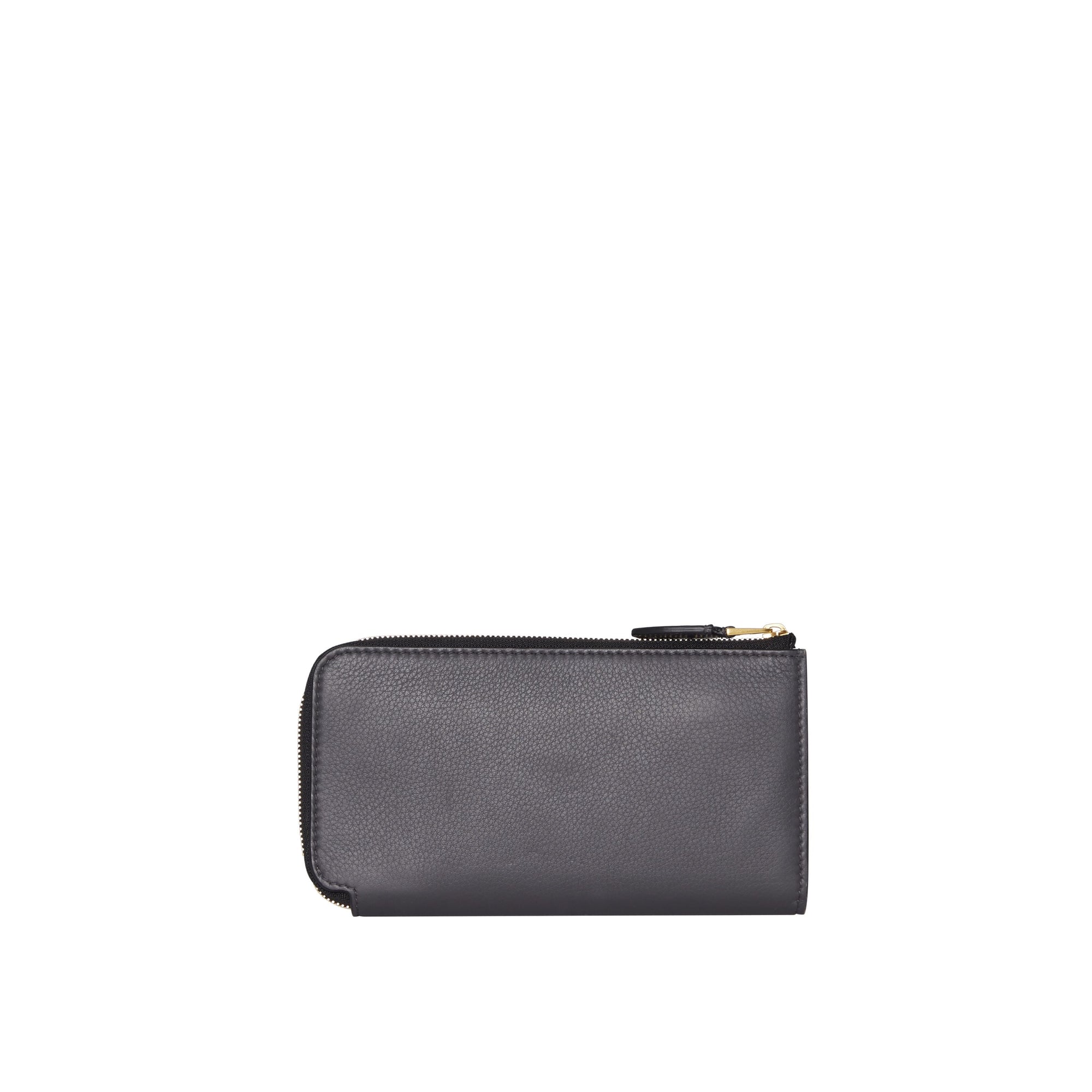 CHARCOAL GREY Portefeuille zippé avec porte-monnaie en cuir bicolore