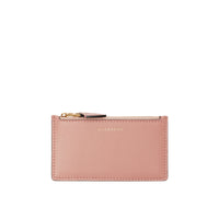 ASH ROSE Porte-cartes zippé en cuir bicolore