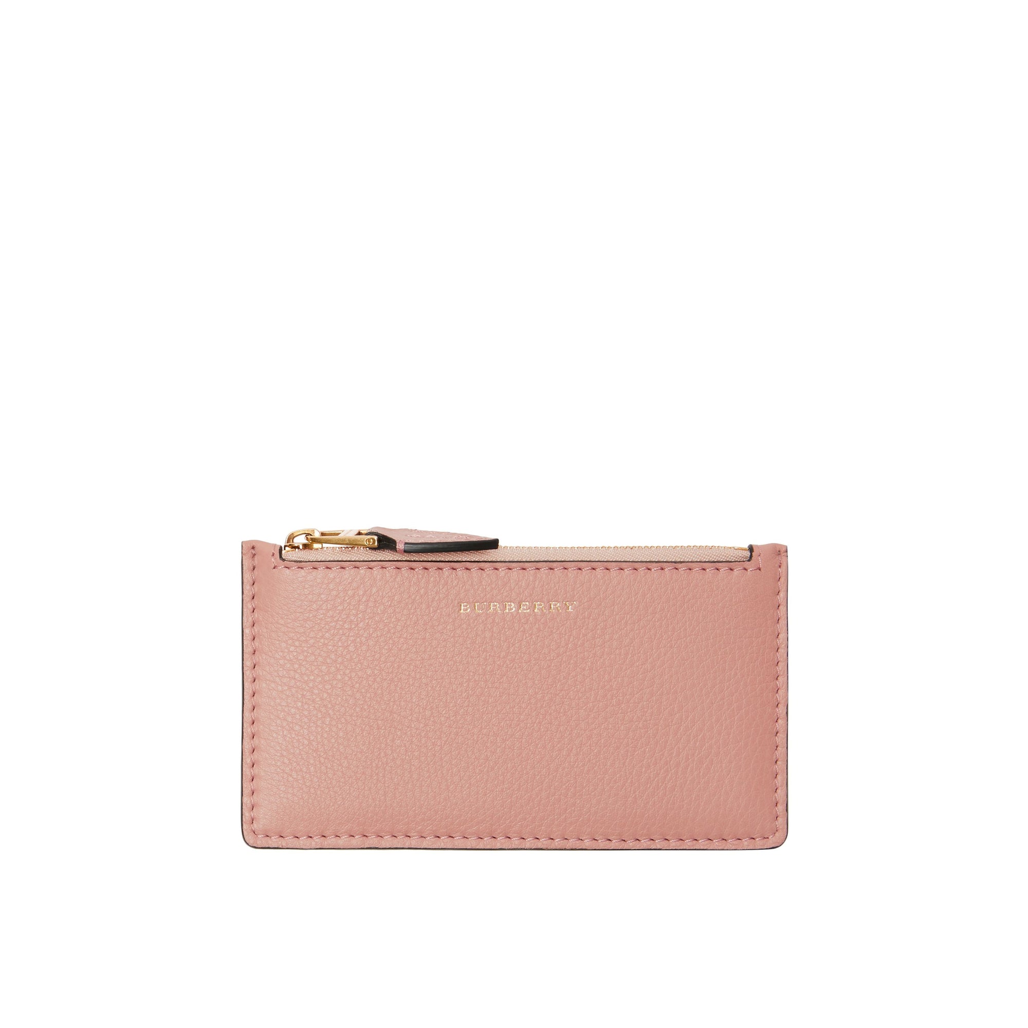 ASH ROSE Porte-cartes zippé en cuir bicolore