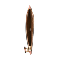 ASH ROSE Porte-cartes zippé en cuir bicolore