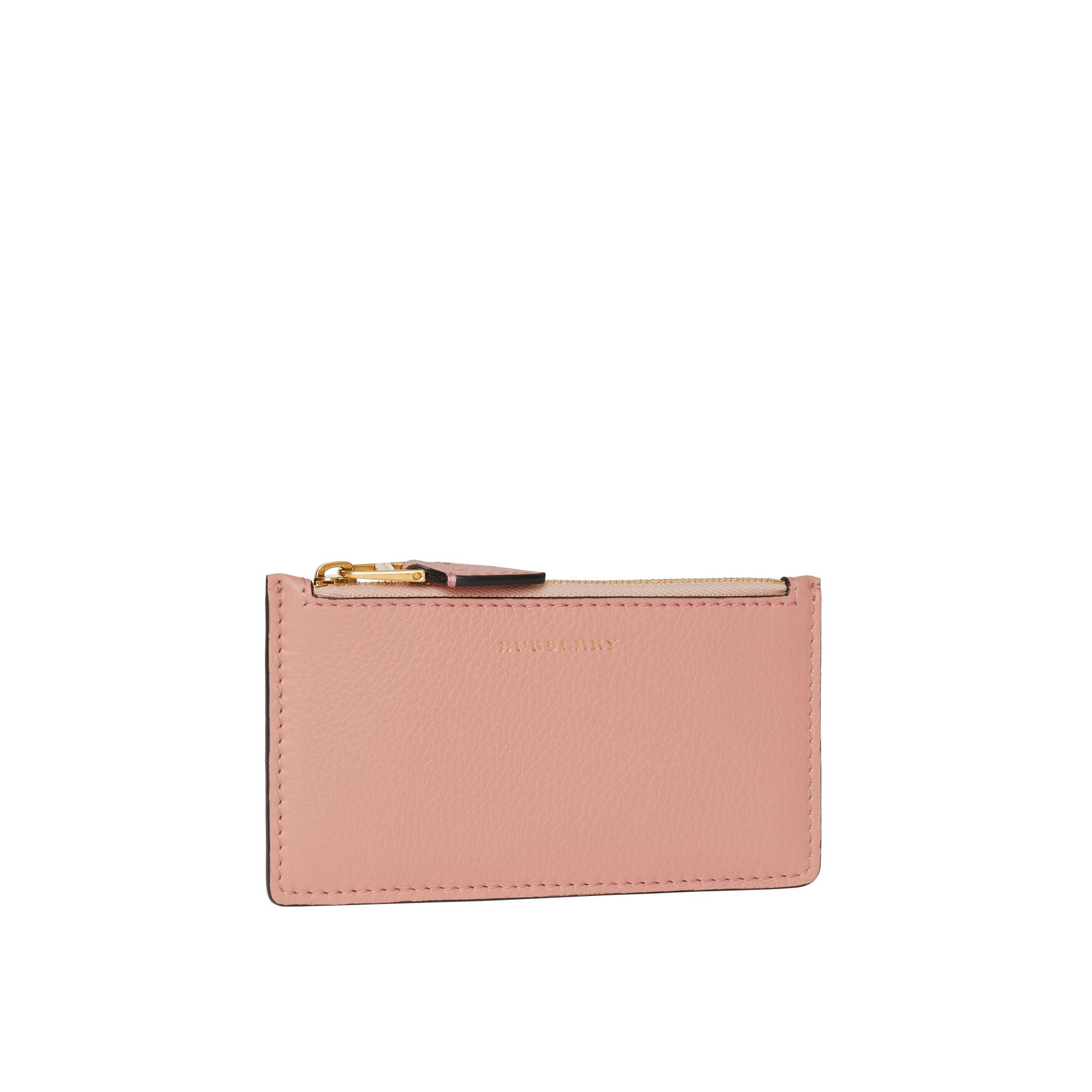 ASH ROSE Porte-cartes zippé en cuir bicolore