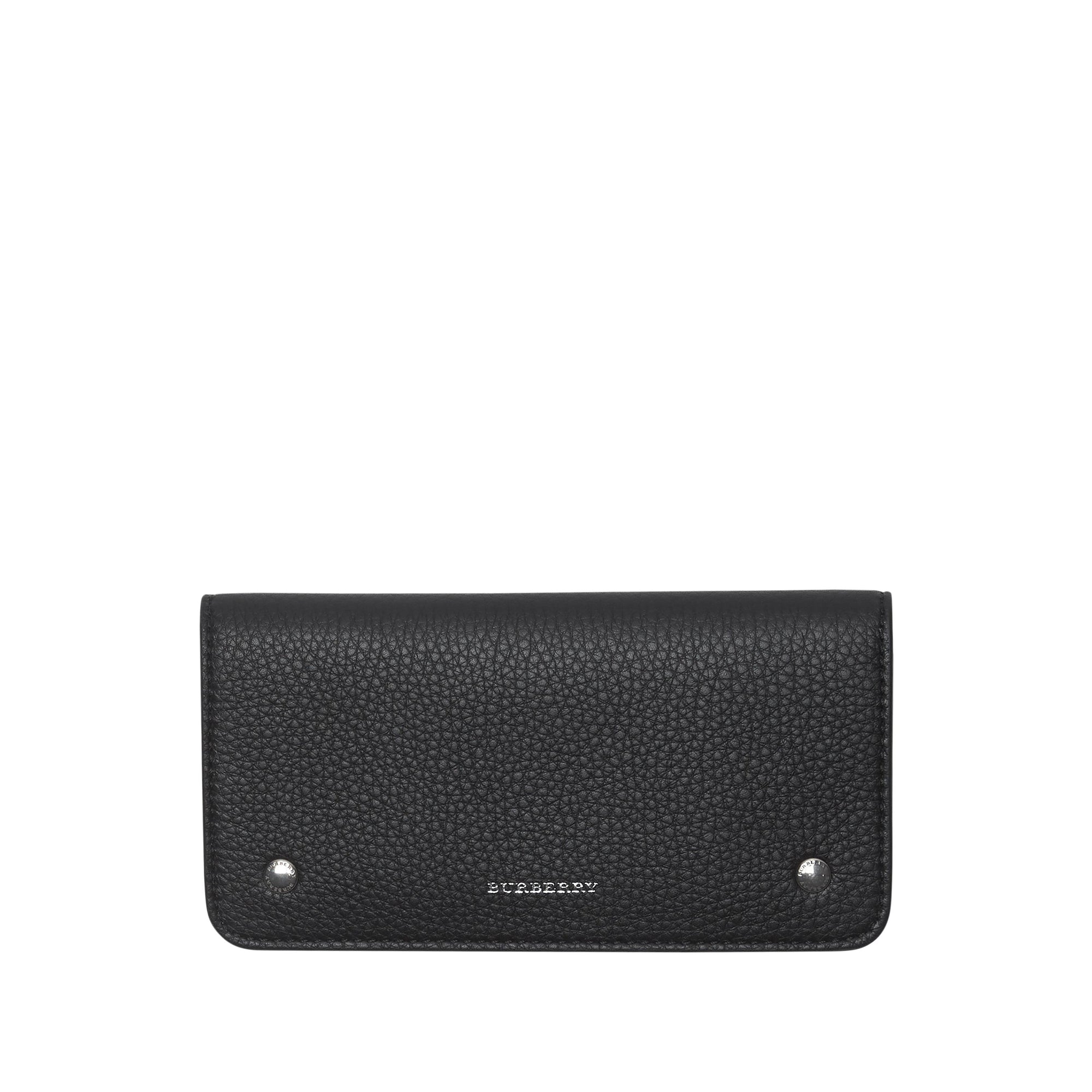 Portefeuille pour téléphone en cuir - Noir