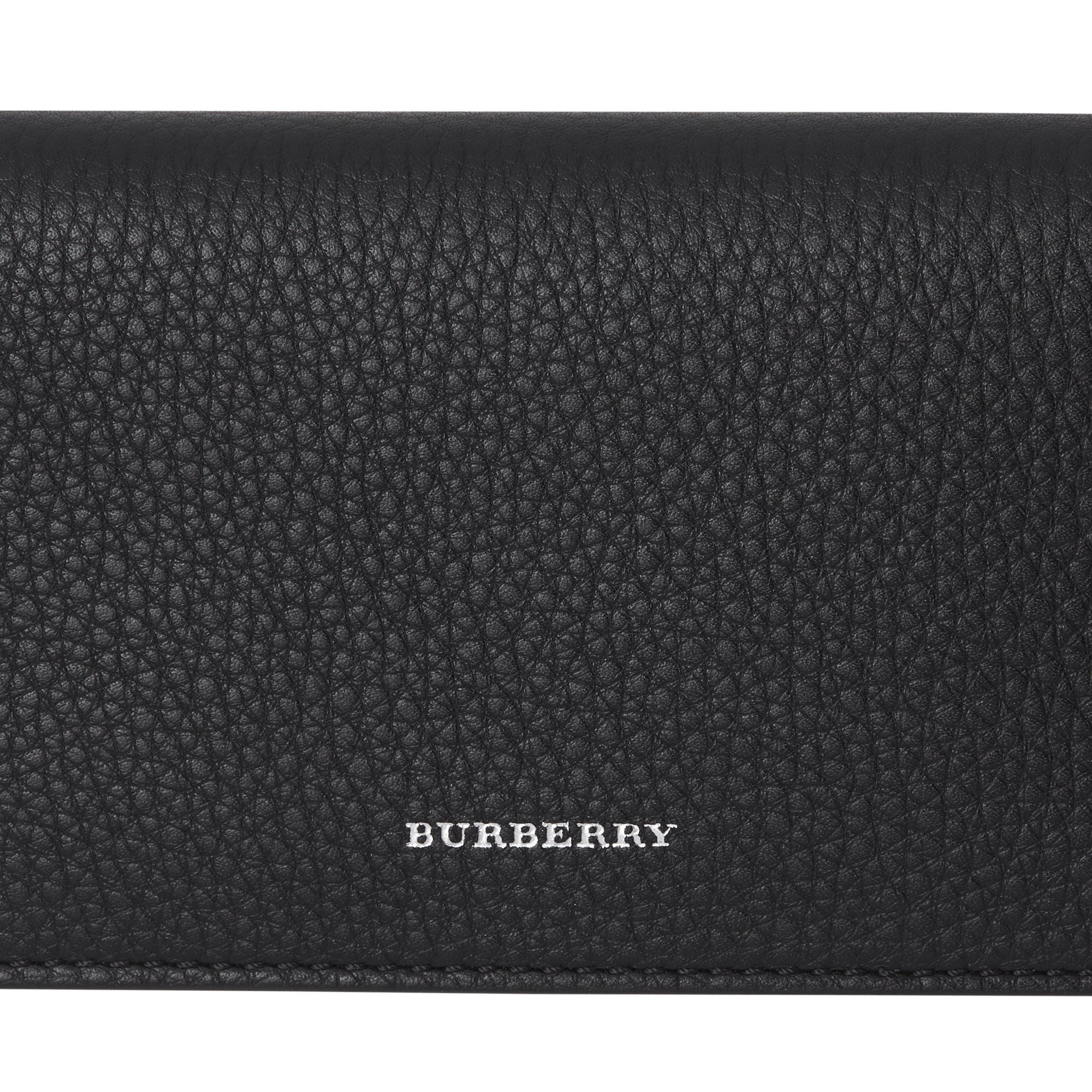 Portefeuille pour téléphone en cuir - Noir