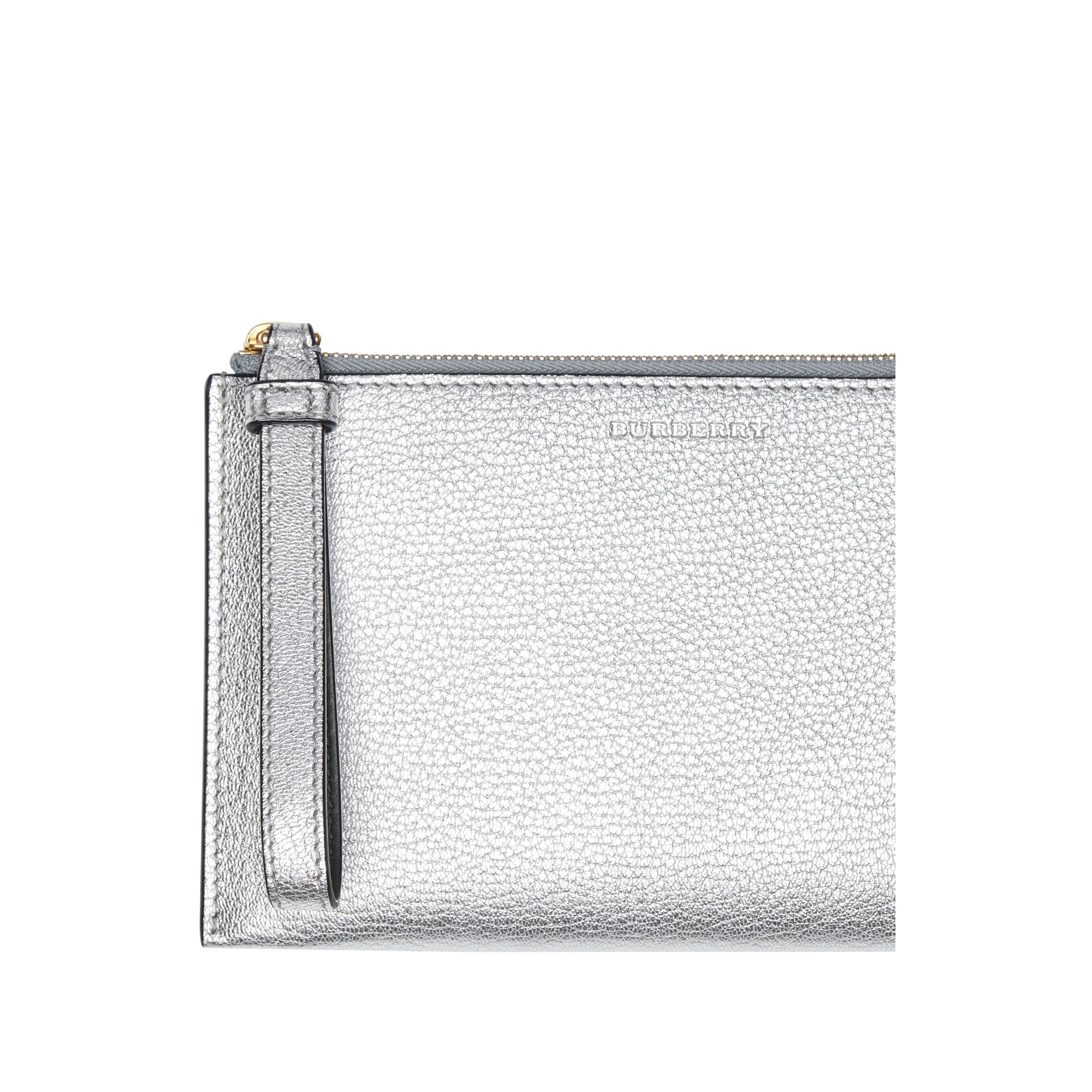 Portefeuille de voyage en cuir métallisé bicolore - Argent