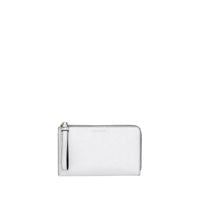Portefeuille de voyage en cuir métallisé bicolore - Argent