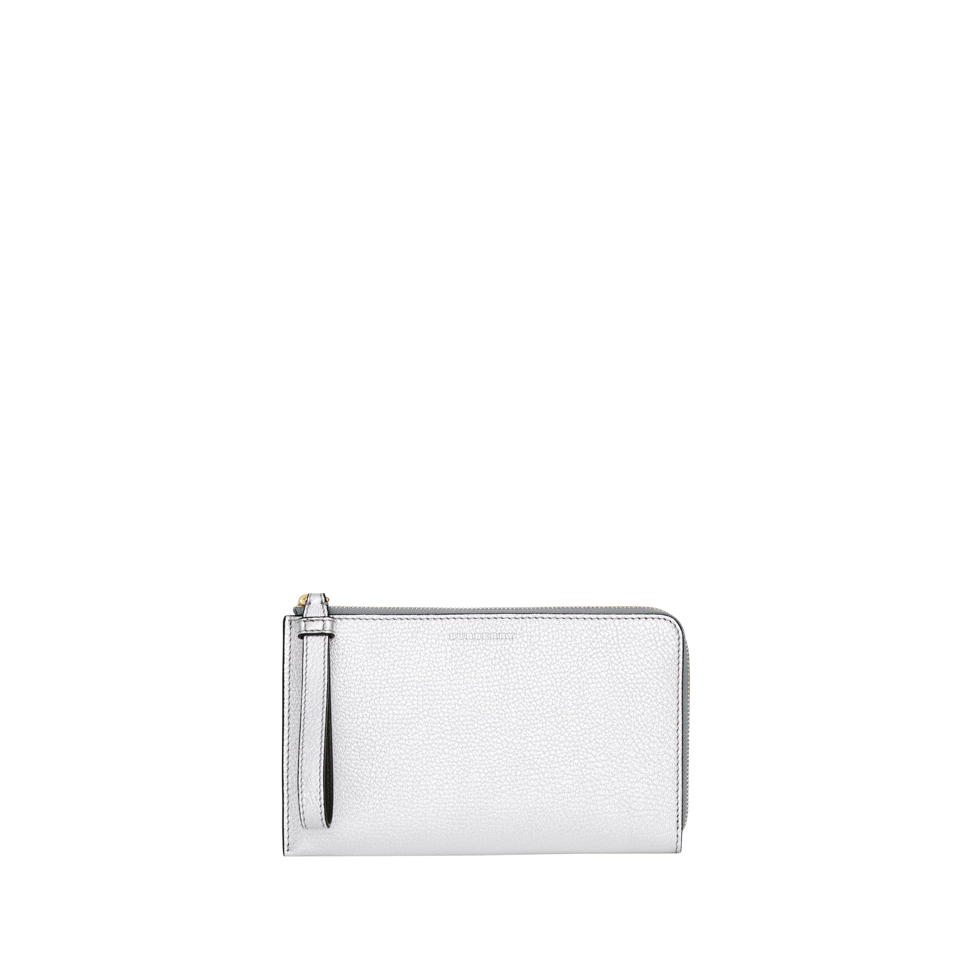 Portefeuille de voyage en cuir métallisé bicolore - Argent