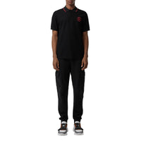 BLACK Polo en piqué de coton avec logo brodé