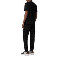 BLACK Polo en piqué de coton avec logo brodé