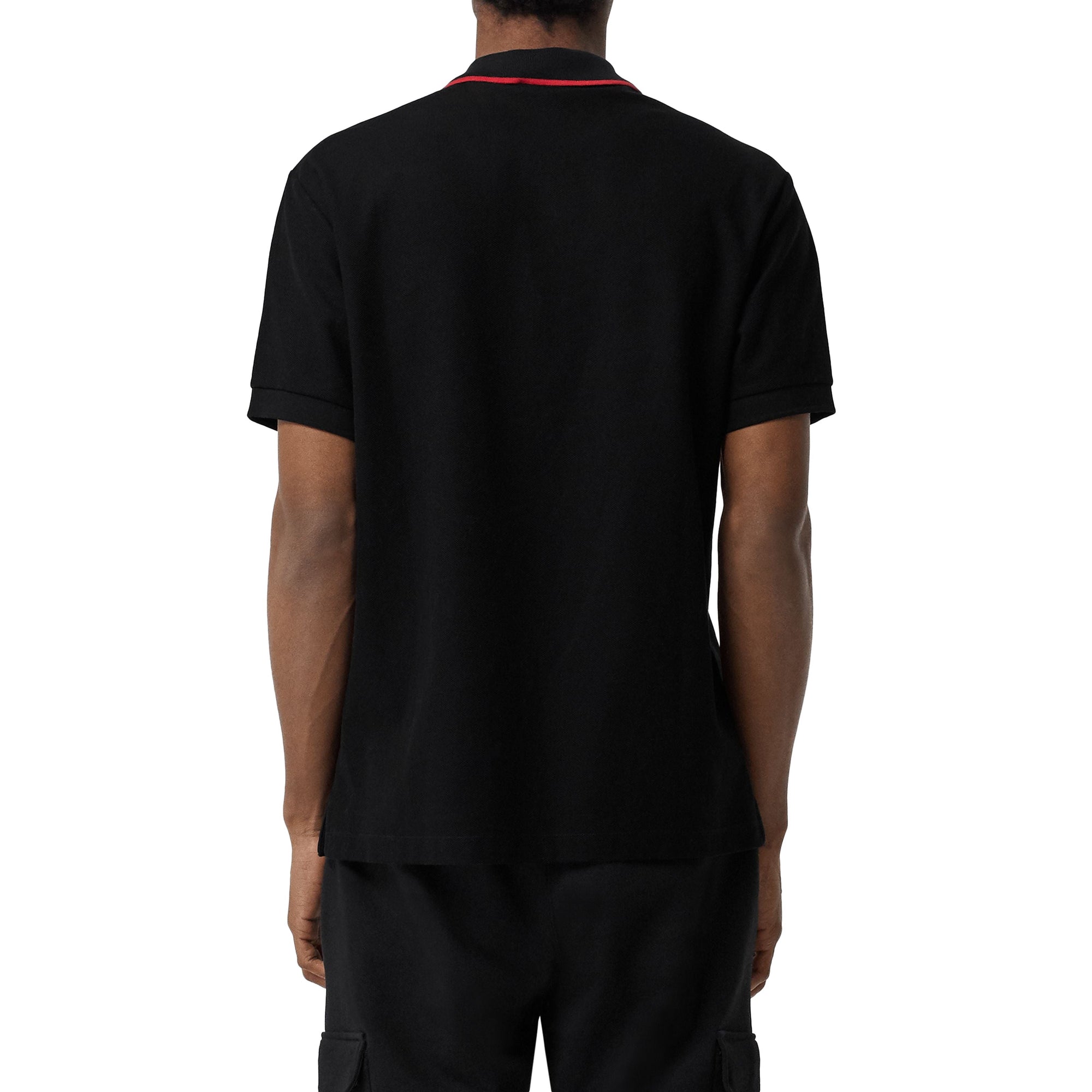 BLACK Polo en piqué de coton avec logo brodé