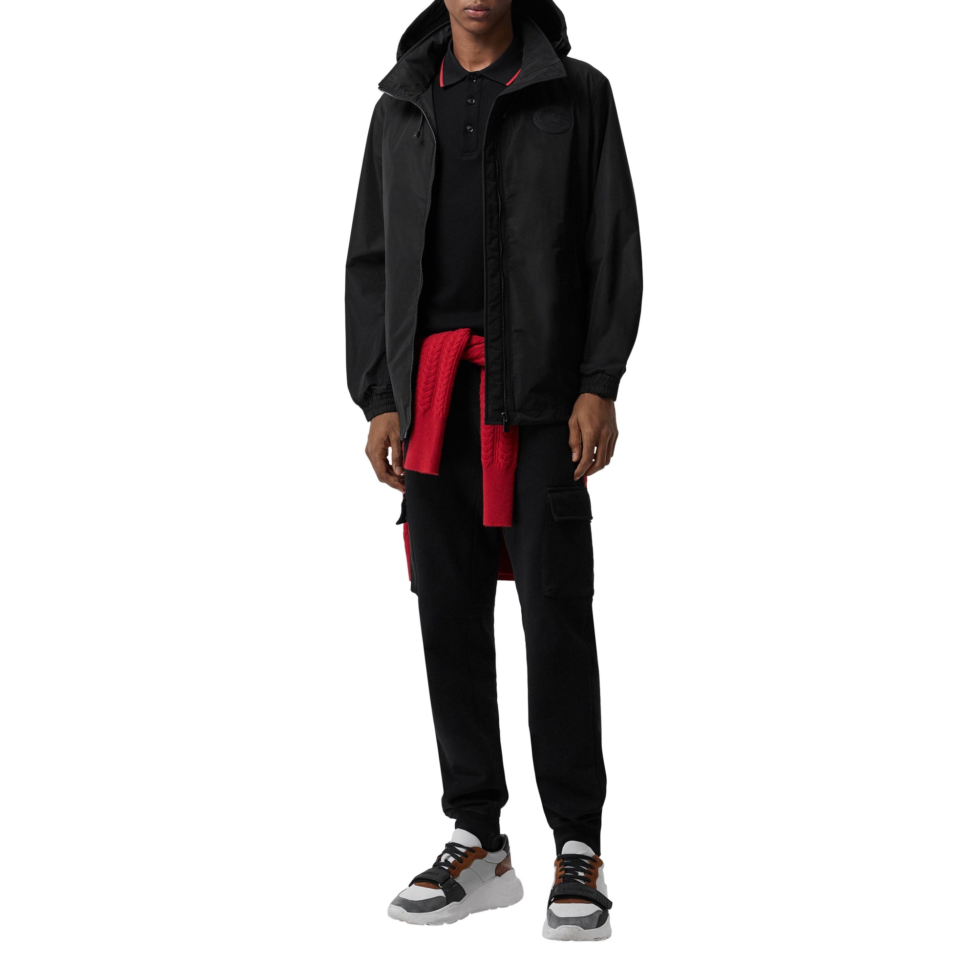 BLACK Polo en piqué de coton avec logo brodé