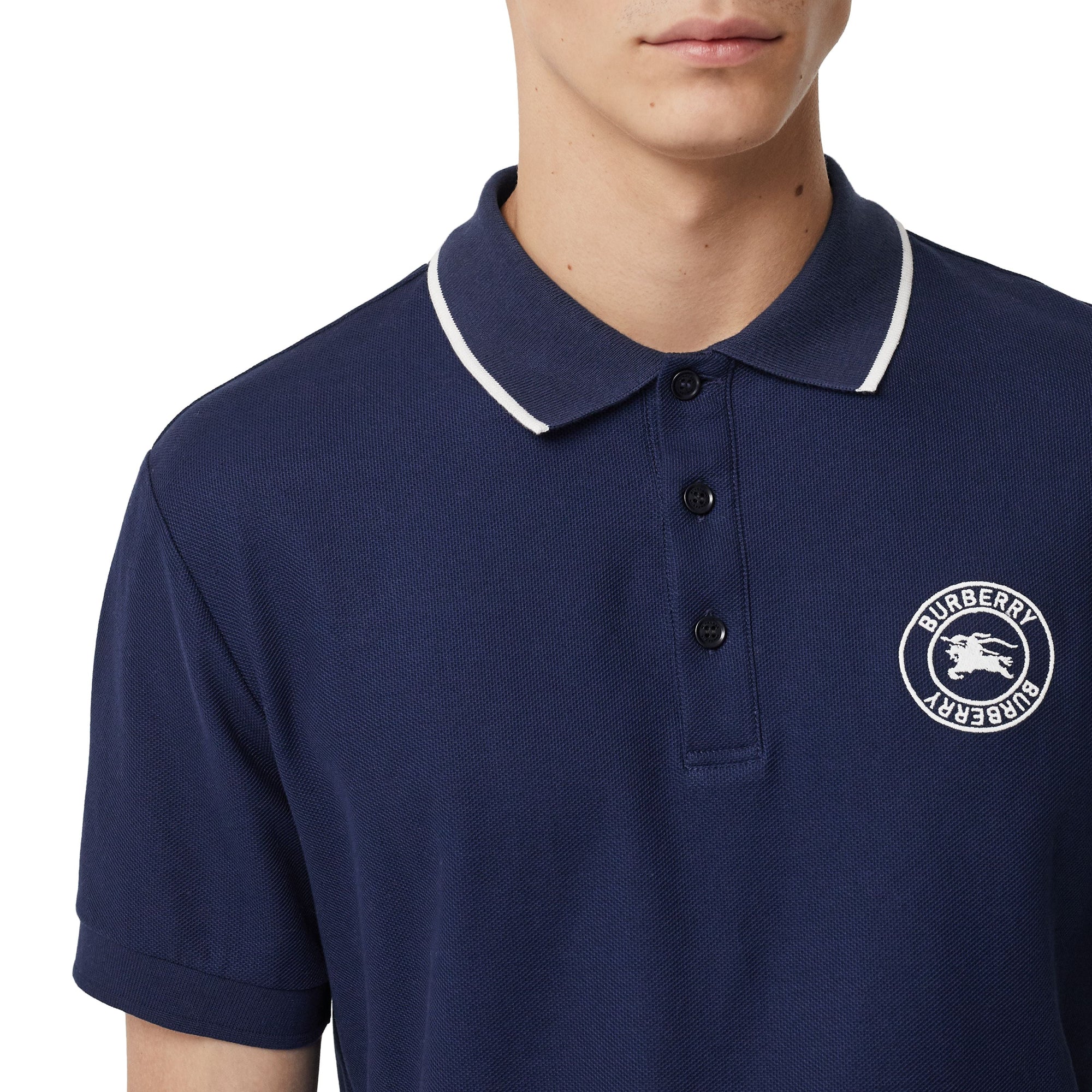NAVY Polo en piqué de coton avec logo brodé