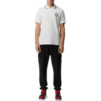 WHITE Polo en piqué de coton avec logo brodé