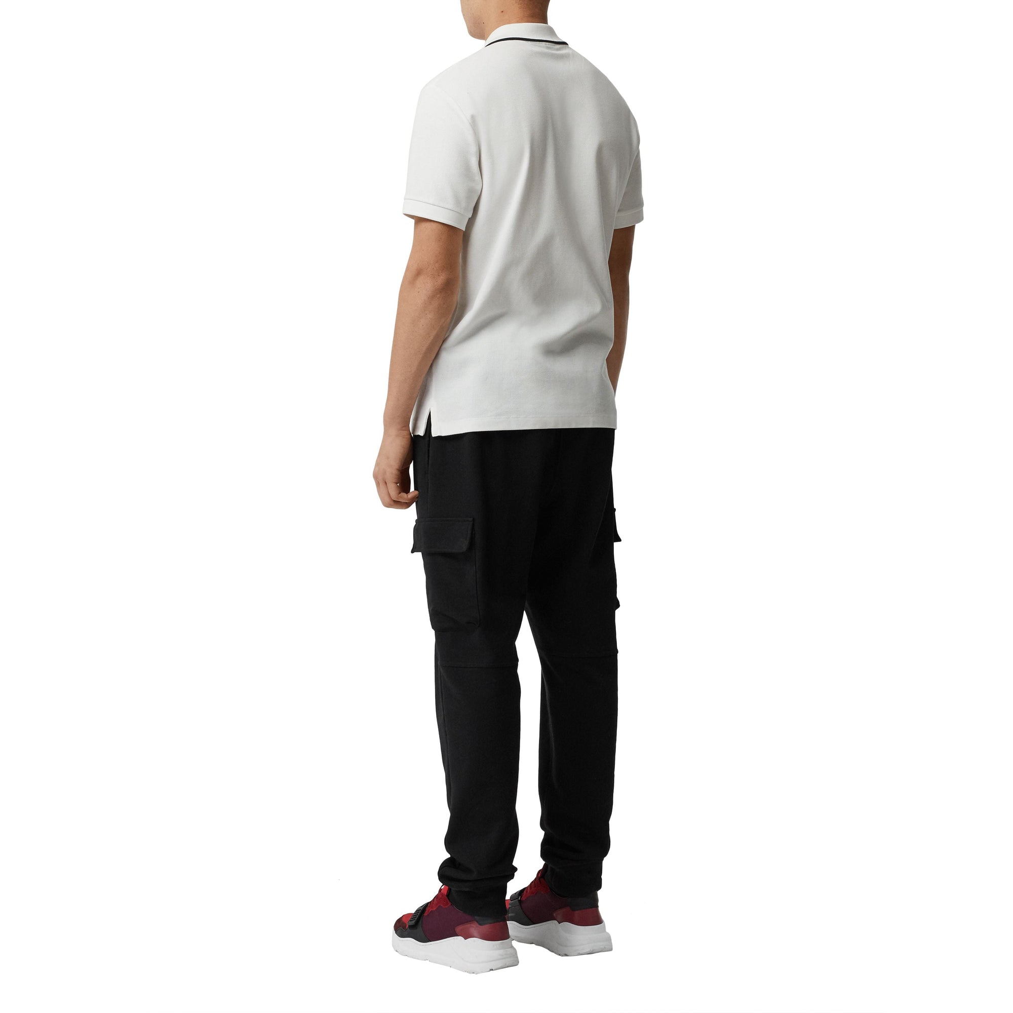 WHITE Polo en piqué de coton avec logo brodé