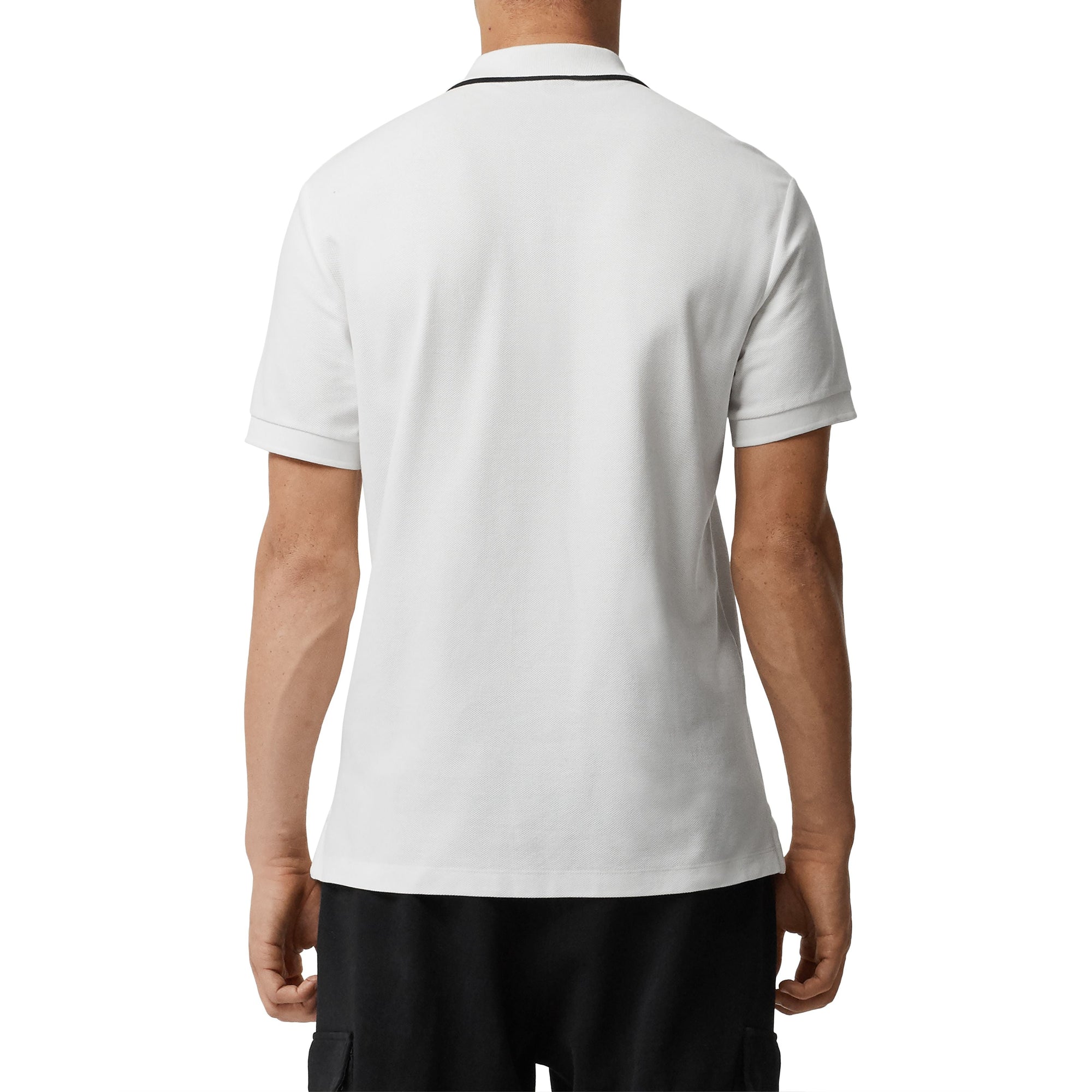 WHITE Polo en piqué de coton avec logo brodé